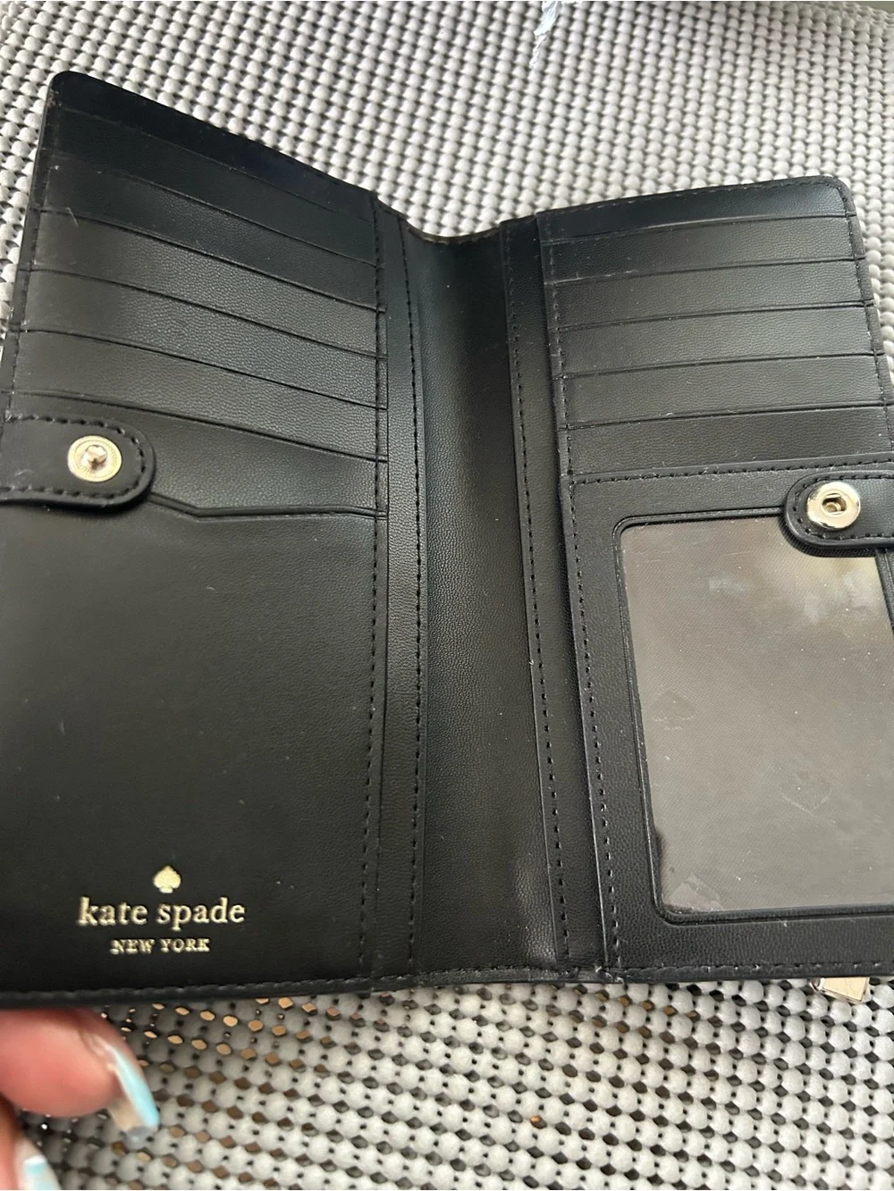 kate spade Black Floral Continental Wallet with Multicolor Blooms